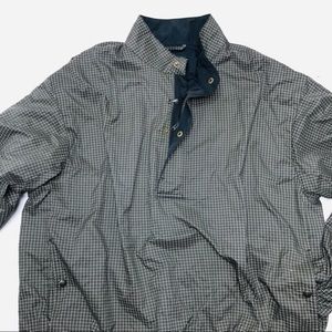 Dryjoys By Footjoy Plaid Checks Golf Jacket Large Brown Blue lightweight